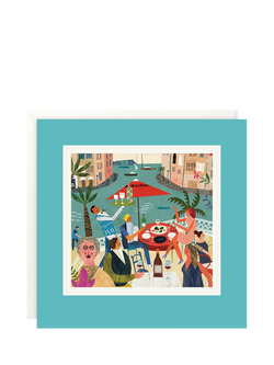 James Ellis Stevens The Restaurant Blank Greeting Card, Multi