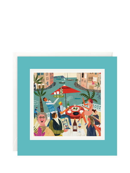 James Ellis Stevens The Restaurant Blank Greeting Card, Multi