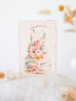 Sophie Amelia Creates Cake Cascading Flowers Wedding Card, Multi