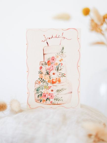 Sophie Amelia Creates Cake Cascading Flowers Wedding Card, Multi