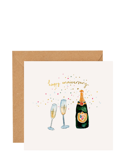 Louise Mulgrew Designs Champagne Anniversary Card, Multi