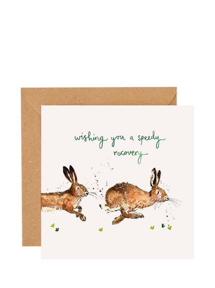 Louise Mulgrew Designs Hares Speedy Recovery Get Well Soon Card, Multi