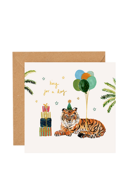 Louise Mulgrew Designs King For A Day Tiger Birthday Card, Multi
