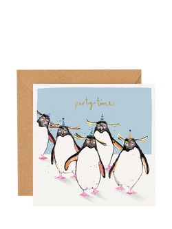 Louise Mulgrew Designs Party Time Penguins Birthday Card, Multi
