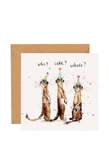 Louise Mulgrew Designs Three Meerkats Birthday Card, Multi