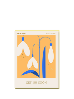 Nineteen Seventy Three Columbia Road Snowdrop Get Well Soon Card, Multi