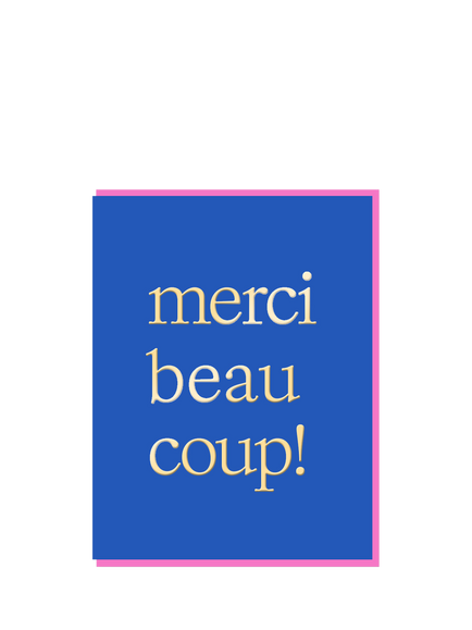 Nineteen Seventy Three Merci Beaucoup Thank You Card, Multi