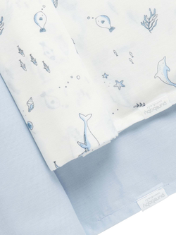 Purebaby Baby Essentials Cotton Muslin Wrap Set, Pack of 2, Pale Blue Nautical - view 2, Pale Blue Nautical