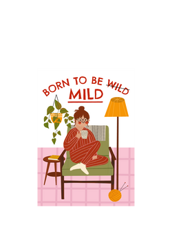 Abi Go Lucky Born to be Mild Blank Greeting Card, Multi
