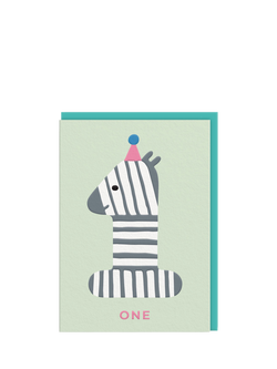 Ohh Deer Zebra 1st Birthday Card, Multi