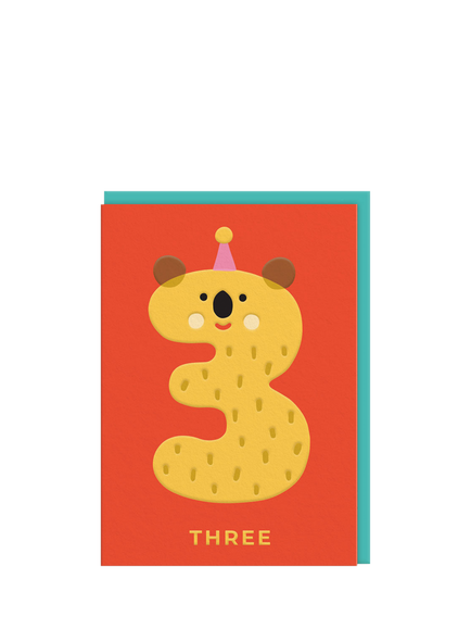 Ohh Deer Koala 3rd Birthday Card, Multi