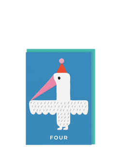 Ohh Deer Tropical Bird 4th Birthday Card, Multi