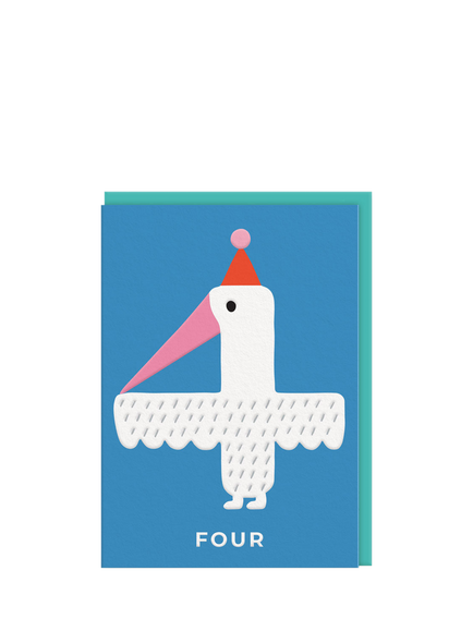 Ohh Deer Tropical Bird 4th Birthday Card, Multi