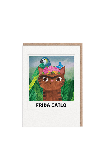 Ohh Deer Frida Catlo Blank Greeting Card, Multi