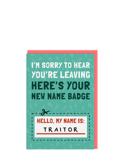 Ohh Deer My Name Is Traitor Leaving Card, Multi