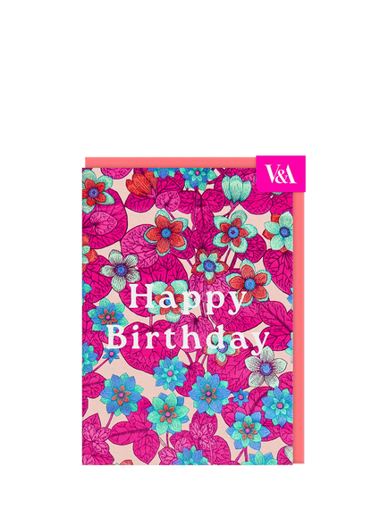 Ohh Deer Neon Floral Birthday Card, Multi