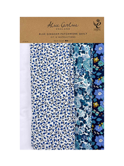 Alice Caroline Blue Gingham Patchwork Quilt Kit - view 2, Blue