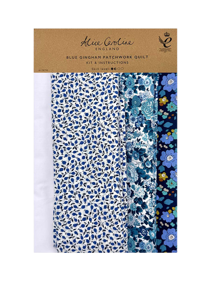 Alice Caroline Blue Gingham Patchwork Quilt Kit - view 2, Blue