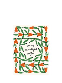 Kitty Kenda Hearts & Leaves Birthday Card, Multi