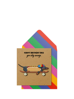 Tache Crafts Silly Sausage Hot Dog Brother Birthday Card, Multi