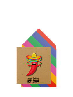 Tache Crafts Hot Stuff Chilli Birthday Card, Multi