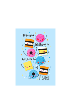 Nicola Watson Allsorts of Fun Birthday Card, Multi