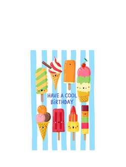 Nicola Watson Ice Cream Birthday Card, Multi