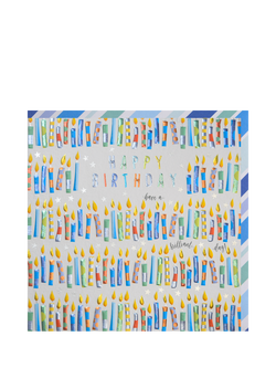 Wendy Jones Blackett Stripe Candles Birthday Card, Multi
