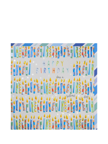 Wendy Jones Blackett Stripe Candles Birthday Card, Multi