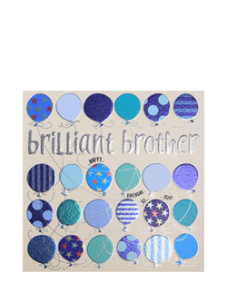 Wendy Jones Blackett Balloons Brilliant Brother Birthday Card, Multi