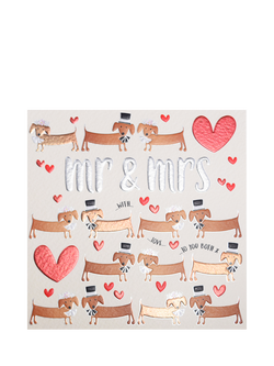 Wendy Jones Blackett Mr & Mrs Sausage Dogs Wedding Card, Multi