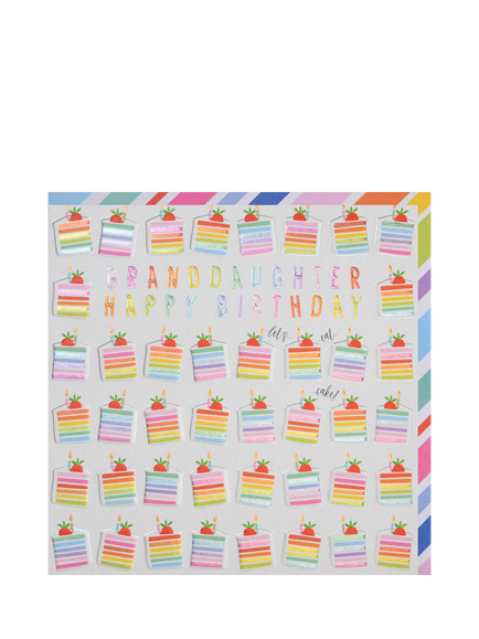 Wendy Jones Blackett Rainbow Cake Granddaughter Birthday Card, Multi