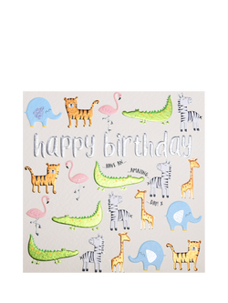 Wendy Jones Blackett Safari Animals Birthday Card, Multi
