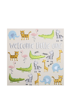 Wendy Jones Blackett Welcome Little One Animals New Baby Card, Multi