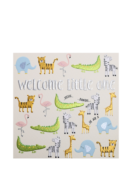 Wendy Jones Blackett Welcome Little One Animals New Baby Card, Multi