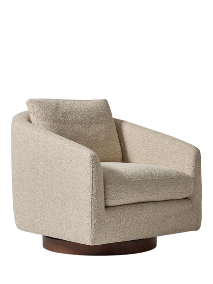 West Elm Imogene Swivel Chair, Stone, Stone