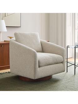 West Elm Imogene Swivel Chair, Ivory - view 2, Ivory