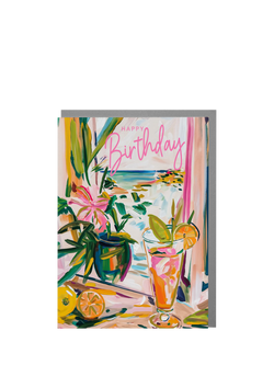 Lola Design Cocktail In The Bahamas Birthday Card, Multi