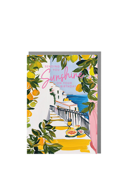 Lola Design Mediterranean Scene Birthday Card, Multi