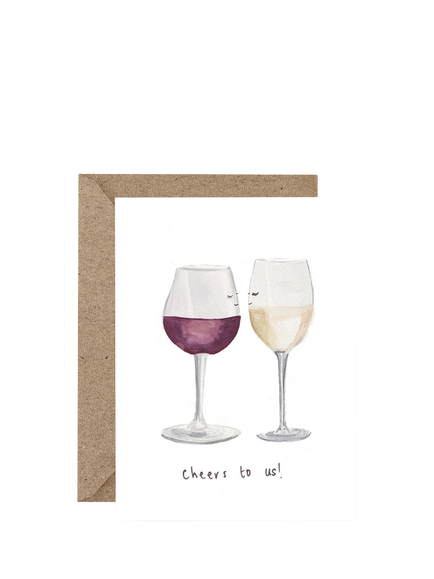 Western Sketch Cheers To Us Anniversary Card, Multi