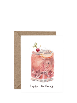 Western Sketch Old Fashioned Birthday Card, Multi