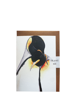 Wild Earth Art Penquin Love Blank Greeting Card, Multi