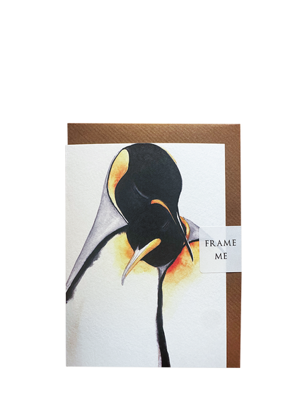Wild Earth Art Penquin Love Blank Greeting Card, Multi