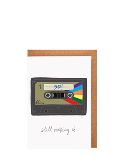 You’ve Got Pen On Your Face 50th Old But Still Cool Blank Greeting Card, Multi