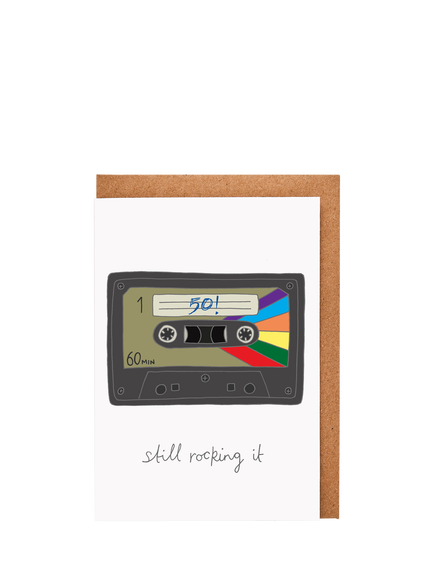 You’ve Got Pen On Your Face 50th Old But Still Cool Blank Greeting Card, Multi