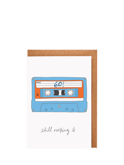 You’ve Got Pen On Your Face 60th Old But Still Cool Blank Greeting Card, Multi