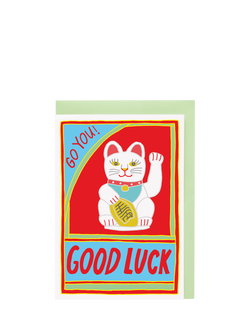 You’ve Got Pen On Your Face Chinese Cat Good Luck Card, Multi