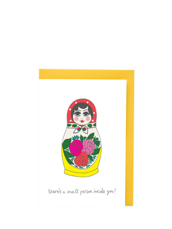 You’ve Got Pen On Your Face Russian Dolls Pregnancy Card, Multi