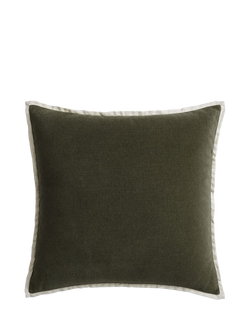 West Elm Classic Cotton Velvet Cushion Cover, Dark Olive, Olive