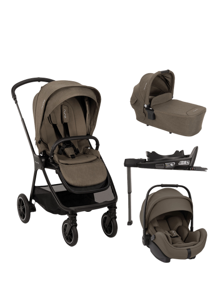 Nuna TRIV Next Pushchair, LYTL Carrycot, ARRA Flex Car Seat and BASE Curve Bundle, Pistachio